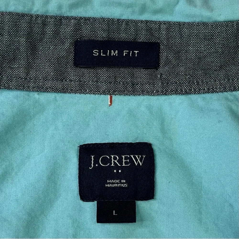 J. Crew Blue Classic Flex Oxford Long Sleeve Button Up‎ Shirt Mens Size L